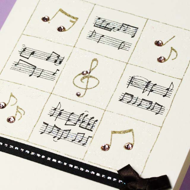 多目的カード Swarovski 音符 ト音記号 音楽雑貨
