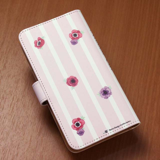 手帳型スマホケース ピアノ鍵盤 リボンキャット 音楽グッズ 音楽雑貨