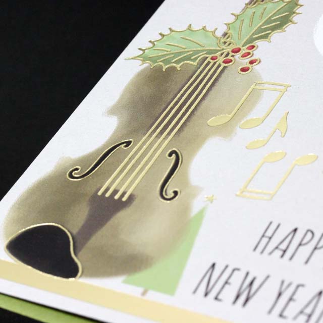 クリスマスカード ヴァイオリン 音楽雑貨 音楽グッズ