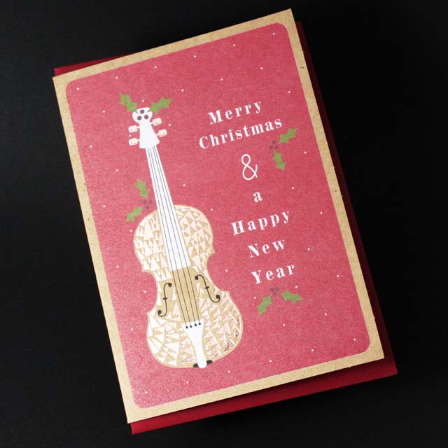 クリスマスカード チェロ 音楽雑貨 音楽グッズ