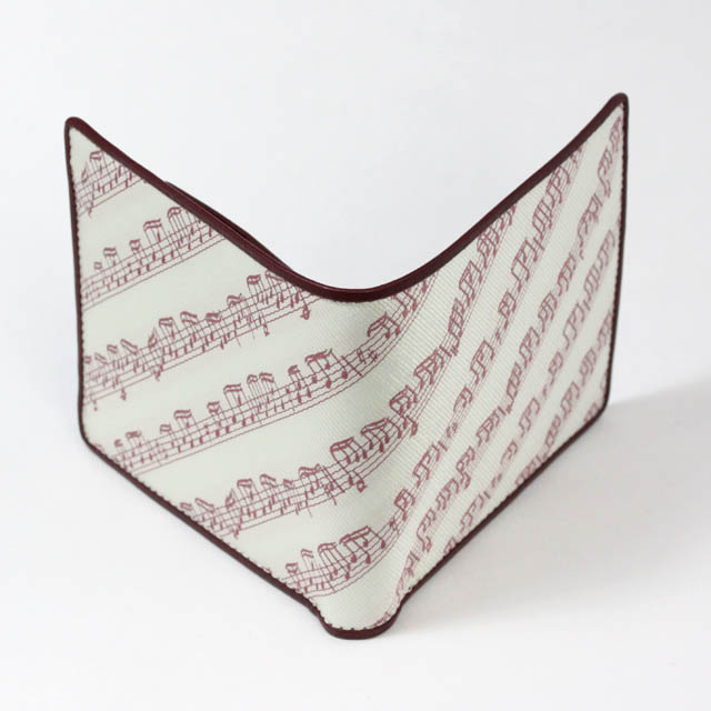 Leather Jacquard 二ツ折財布 楽譜 音楽雑貨 音楽ギフト