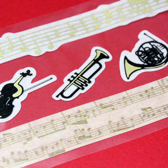 アソート マスキングテープ シール 楽器 音楽雑貨 音楽グッズ