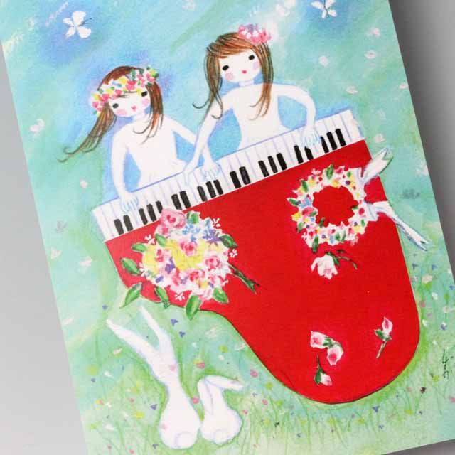 ペルー　絵葉書15枚セット　非売品　レア Shizuka Karasawa 絵葉書 《れんだん 花のワルツ》 音楽雑貨