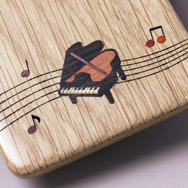 寄木象嵌 パスケース ICカード 音楽雑貨 グランドピアノ