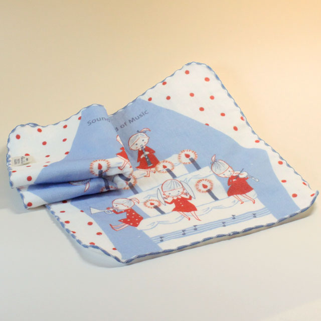 音楽雑貨 タオルハンカチ ShinziKatoh パイル ガーゼ 無撚糸 トランペット クラリネット ヴァイオリン シンバル