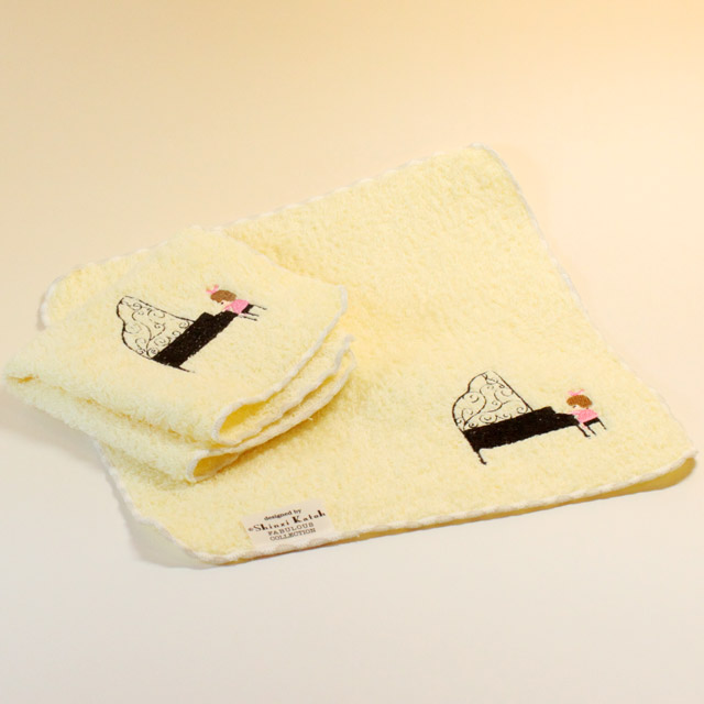 音楽雑貨 タオルハンカチ ShinziKatoh ピアノ 鍵盤 音符