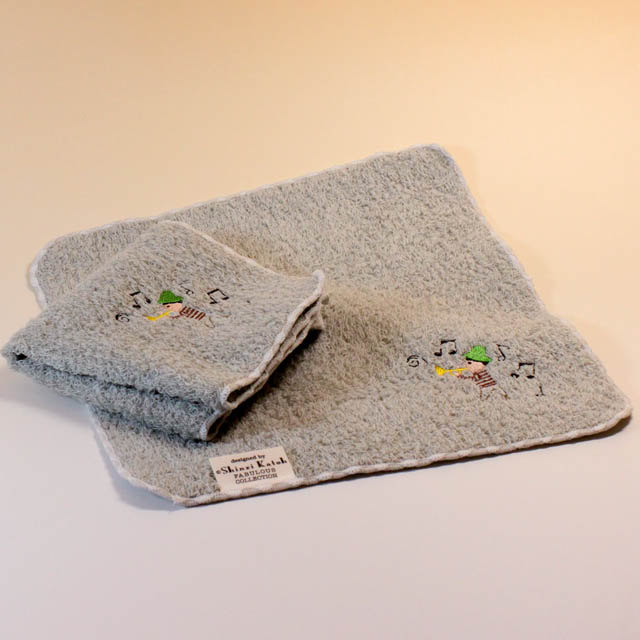 音楽雑貨 タオルハンカチ ShinziKatoh トランペット 鍵盤 音符