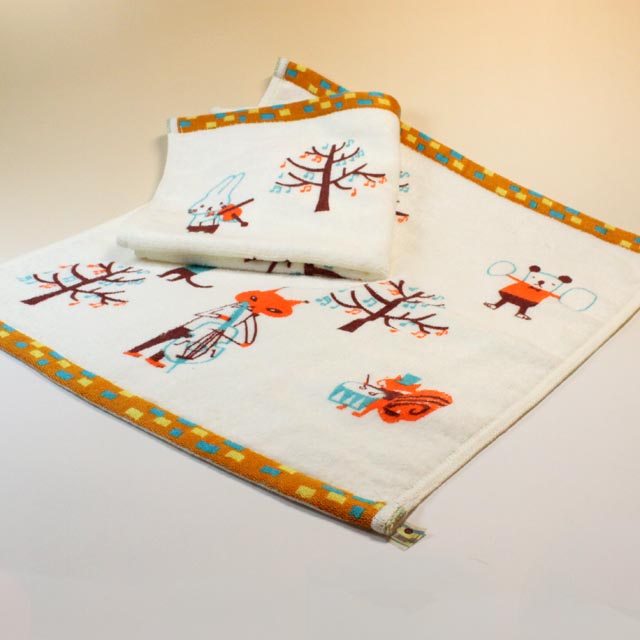 音楽雑貨 ゲストタオル ShinziKatoh パイル シャーリング加工 楽器 ピアノ ヴァイオリン ホルン フルート パーカッション