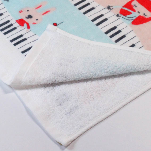 音楽雑貨 フェイスタオル ShinziKatoh パイル ガーゼ 無撚糸 鍵盤 楽器 音符