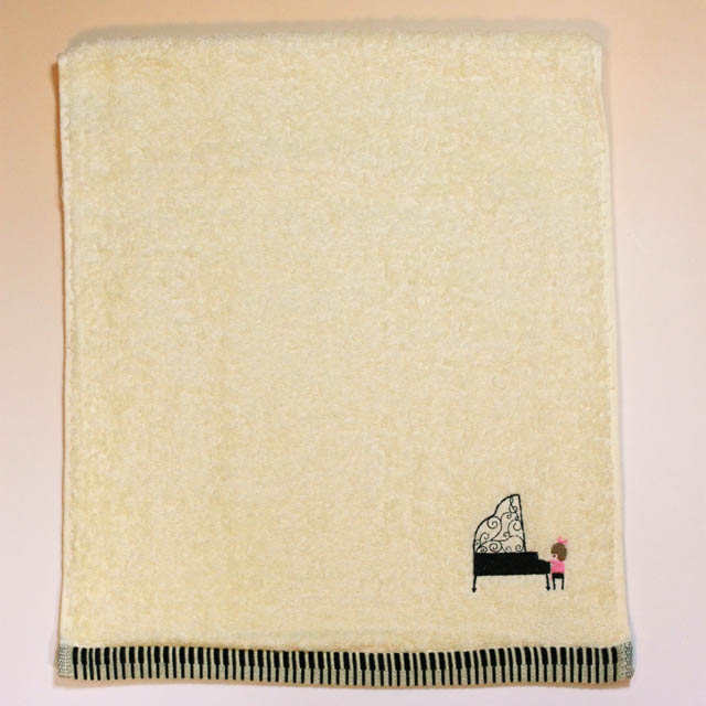 音楽雑貨 フェイスタオル ShinziKatoh ピアノ 鍵盤 音符