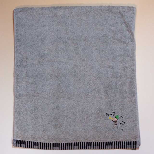 音楽雑貨 フェイスタオル ShinziKatoh トランペット 鍵盤 音符