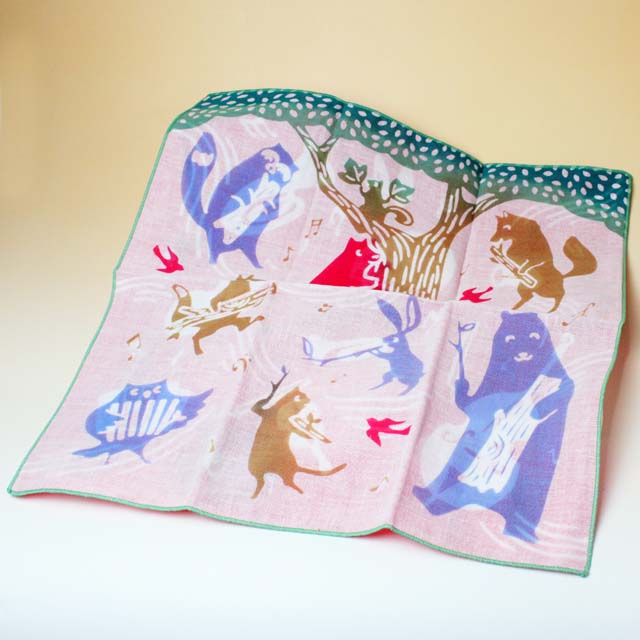 夢見る楽器 手染めハンカチ 音楽雑貨