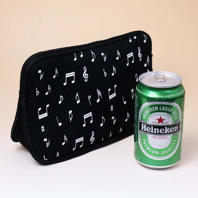 ウェットスーツ素材 トラベルポーチ 音符 音楽雑貨
