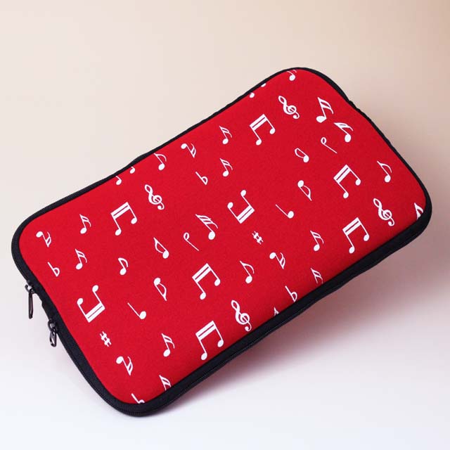 ウェットスーツ素材 トラベルポーチ 音符 音楽雑貨
