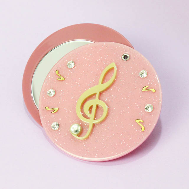 ラメ入 スライドミラー ト音記号 音楽雑貨 音楽グッズ