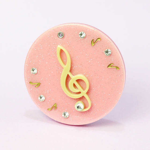 ラメ入 スライドミラー ト音記号 音楽雑貨 音楽グッズ