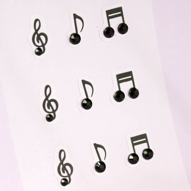 ハンドメイド セミ3Dシール 《ト音記号＆音符》 824217 音楽雑貨