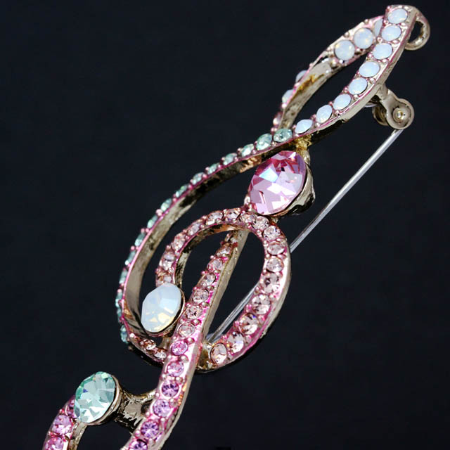 玻璃ブローチ ト音記号 音楽雑貨 音楽アクセサリー