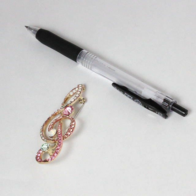 玻璃ブローチ ト音記号 音楽雑貨 音楽アクセサリー