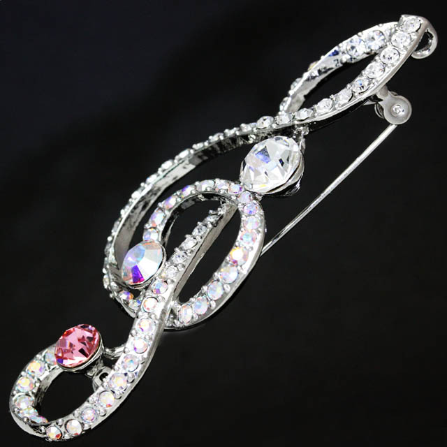 玻璃ブローチ ト音記号 音楽雑貨 音楽アクセサリー