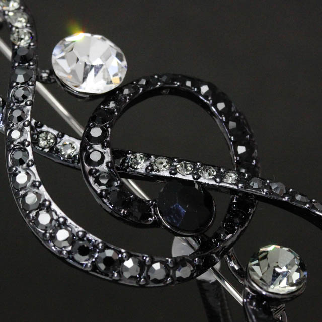 玻璃ブローチ ト音記号 音楽雑貨 音楽アクセサリー