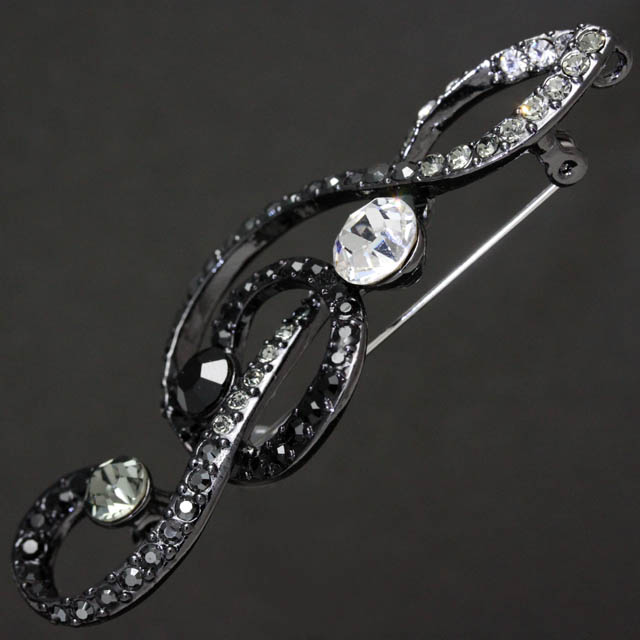 玻璃ブローチ ト音記号 音楽雑貨 音楽アクセサリー