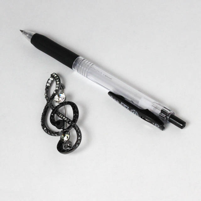 玻璃ブローチ ト音記号 音楽雑貨 音楽アクセサリー