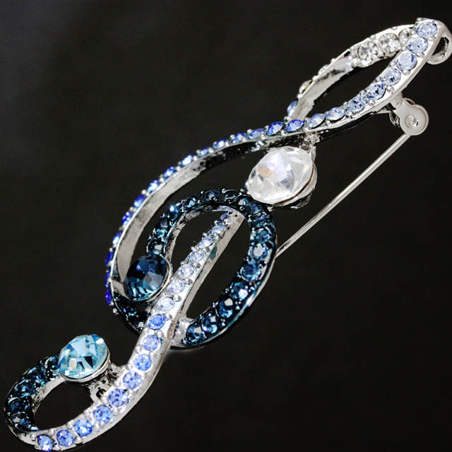 玻璃ブローチ ト音記号 音楽雑貨 音楽アクセサリー