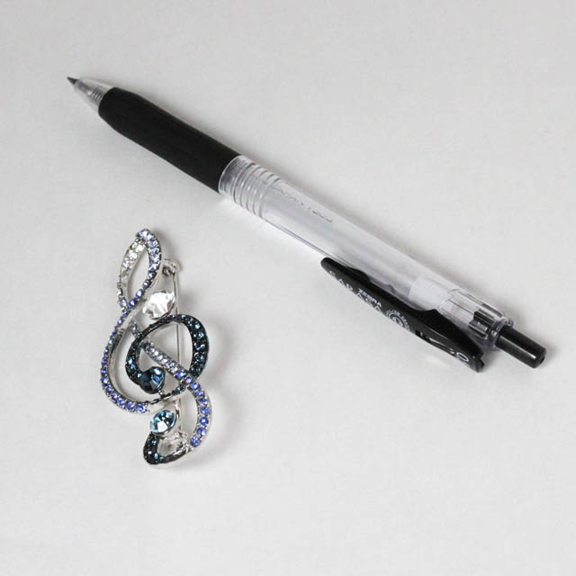 玻璃ブローチ ト音記号 音楽雑貨 音楽アクセサリー