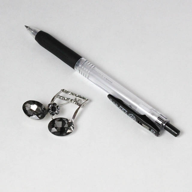 玻璃ブローチ ２連１６分音符 音楽雑貨 音楽アクセサリー