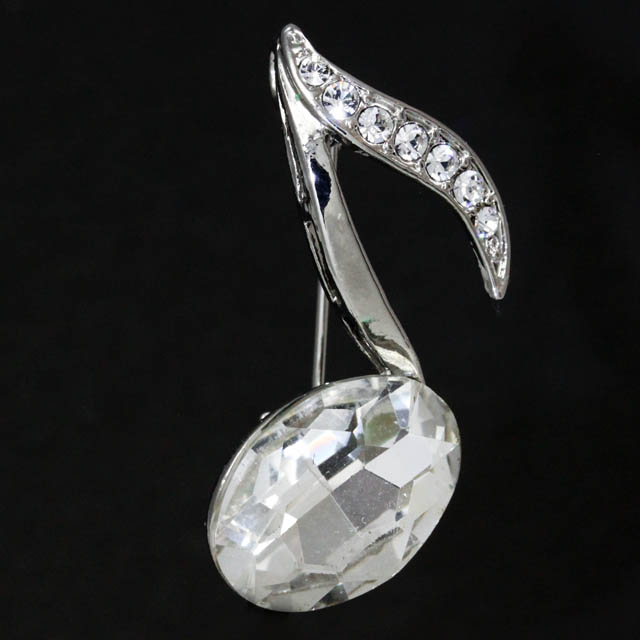 玻璃ブローチ ８分音符 音楽雑貨 音楽アクセサリー