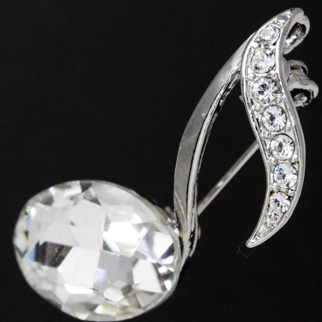 玻璃ブローチ ８分音符 音楽雑貨 音楽アクセサリー