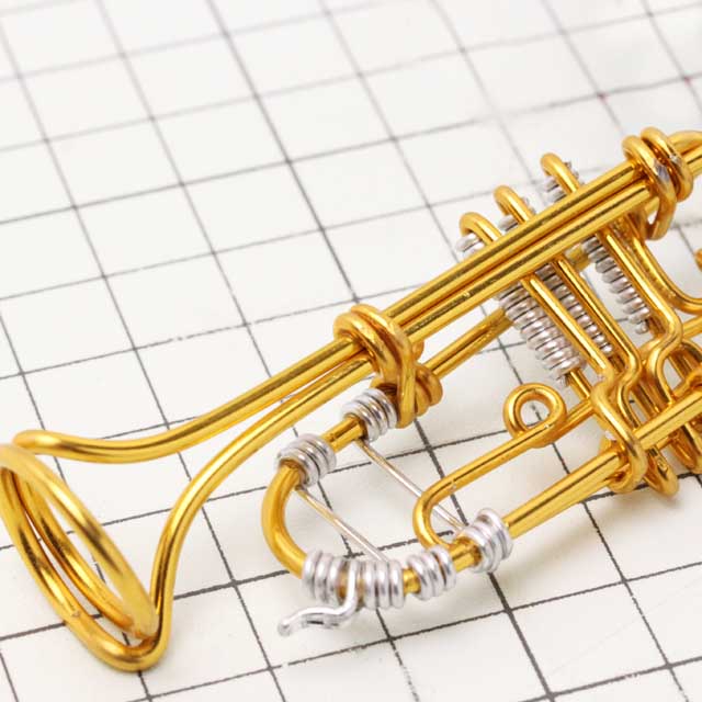 wire art ワイヤーアート トランペット Trumpet 音楽雑貨 音楽グッズ