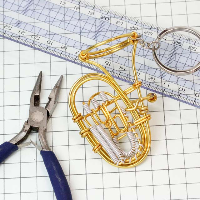 wire art ワイヤーアート ピストン チューバ Tuba 音楽雑貨 音楽グッズ