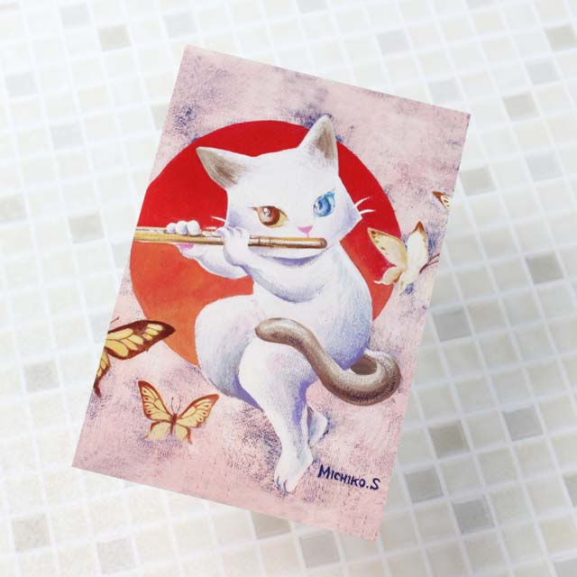 下島みちこ 絵葉書 《日の出 / 幻想 フルート》 音楽雑貨