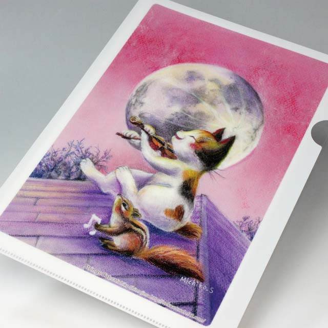 音楽雑貨 下島みちこ クリアファイル クリアフォルダ 月