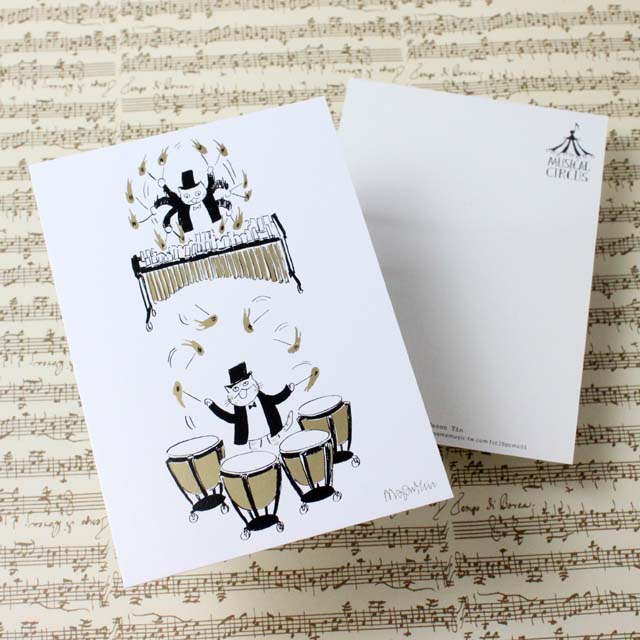 Musical Circus 絵葉書 ポストカード 炎のマレット 音楽雑貨 音楽グッズ