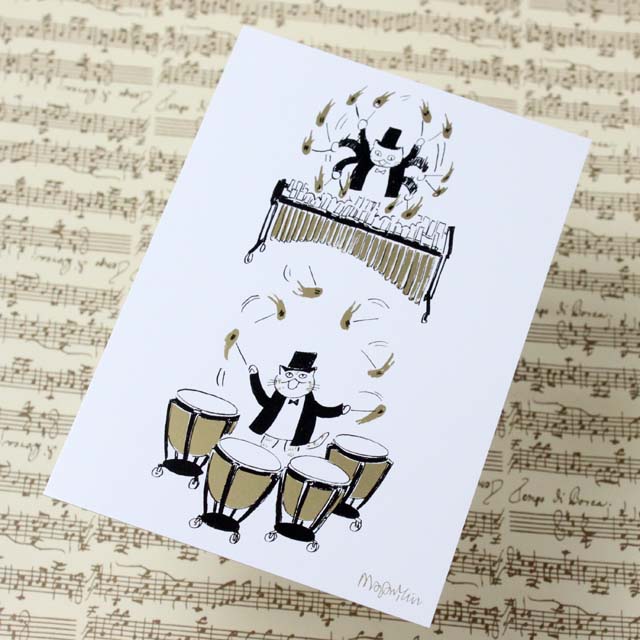 Musical Circus 絵葉書 ポストカード 炎のマレット 音楽雑貨 音楽グッズ