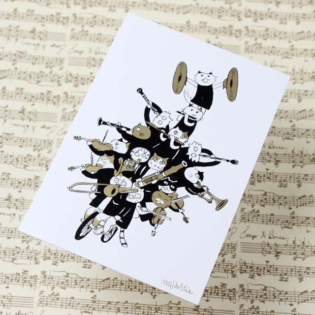 Musical Circus 絵葉書 ポストカード 自転車スター 音楽雑貨 音楽グッズ