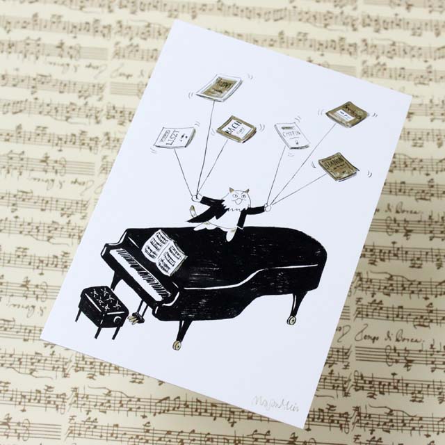 Musical Circus 絵葉書 ポストカード 楽譜回し 音楽雑貨 音楽グッズ