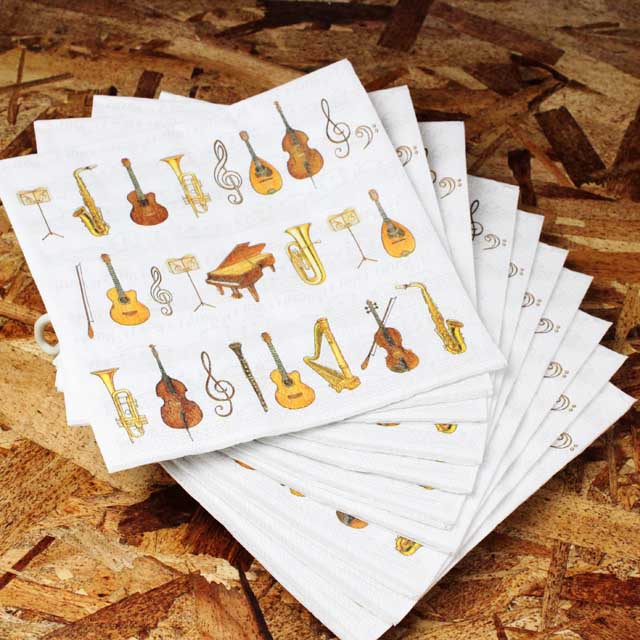 ペーパーナプキン 音楽雑貨 音楽グッズ 楽器 音部記号