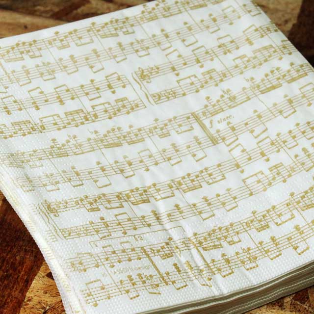 ペーパーナプキン 音楽雑貨 音楽グッズ 大譜表 楽譜