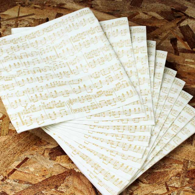 ペーパーナプキン 音楽雑貨 音楽グッズ 大譜表 楽譜