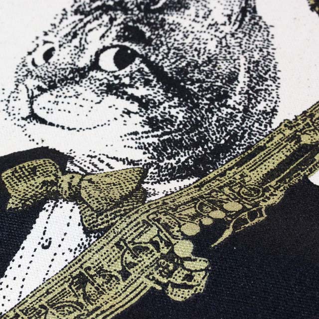 テナーサックス 厚手コットンキャンバス トート 音楽雑貨