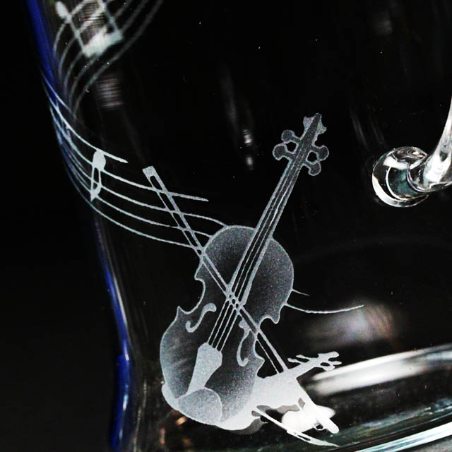 耐熱ガラス マグカップ ヴァイオリン 弦楽器 音楽雑貨 音楽ギフト