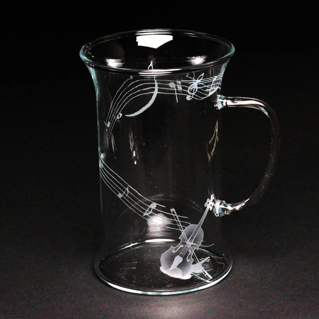 耐熱ガラス マグカップ ヴァイオリン 弦楽器 音楽雑貨 音楽ギフト