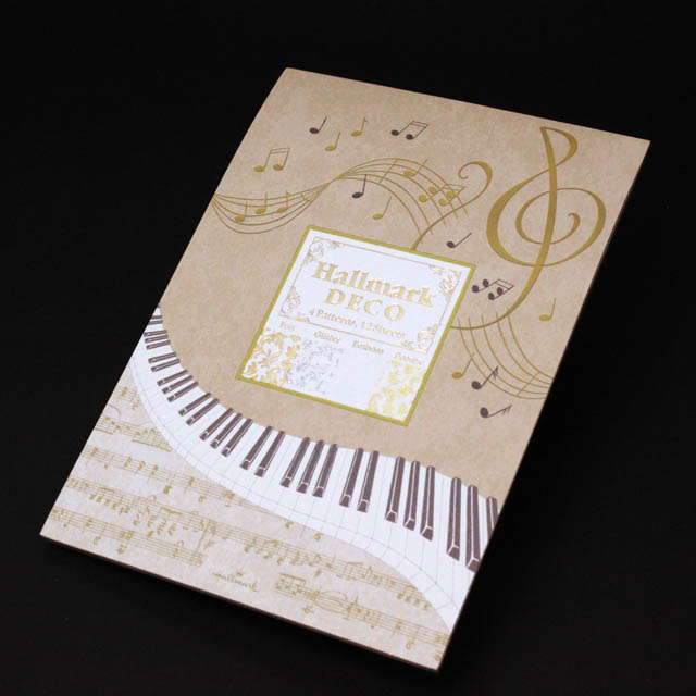 HM DECO ミュージック ト音記号 鍵盤 音楽雑貨 便箋