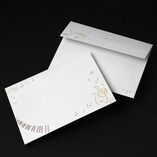 HM DECO ミュージック ト音記号 鍵盤 音楽雑貨 封筒