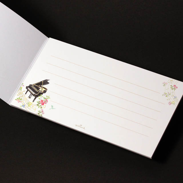 シーズナルハーモニー ピアノ 音符 音楽雑貨 一筆箋