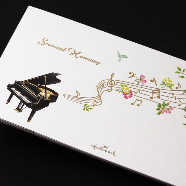 シーズナルハーモニー ピアノ 音符 音楽雑貨 一筆箋